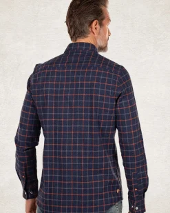 Katoenen flanel overhemd blauw rood - Blue Multicolour