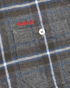 Katoenen flannel overhemd - Grey Melange