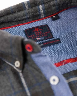 Katoenen flannel overhemd - Grey Melange