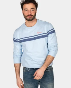 Katoenen longsleeve met ronde hals - Rhythm Blue