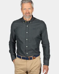 Katoenen overhemd met lange mouwen Mangatawhiri - Eucalyptus Green
