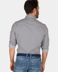 Katoenen overhemd met stippen - Dusk Navy