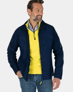 Katoenen overshirt met ritssluiting - Key Navy