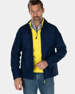 Katoenen overshirt met ritssluiting - Key Navy