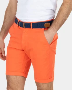 Katoenen stretch chino shorts - Burned Orange