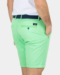 Katoenen stretch chino shorts - Sea Green