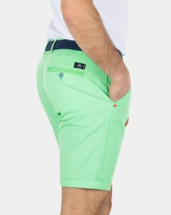 Katoenen stretch chino shorts - Sea Green