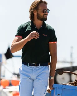 Katoenen stretch polo - Dark Pine