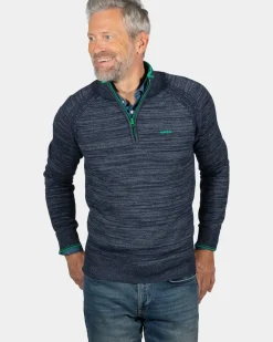 Katoenen trui met rits Grey - Reef Navy