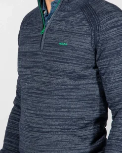 Katoenen trui met rits Grey - Reef Navy