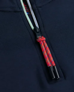 Katoenen trui met rits Urenui - Reef Navy
