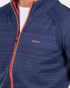 Katoenen vest met rits - Dusk Navy