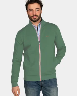 Katoenen vest met stretch - Amazon Green