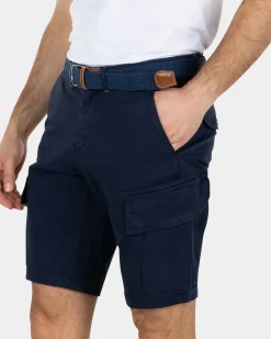 Katoen stretch cargo shorts - Key Navy