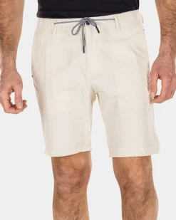 Korte chino van katoen - Cream