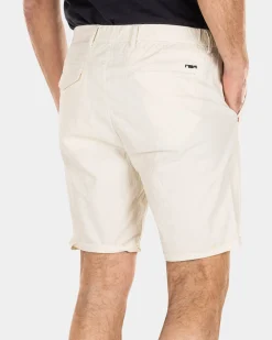 Korte chino van katoen - Cream