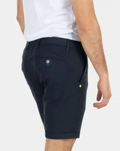 Korte chino van linnen - High Summer Navy