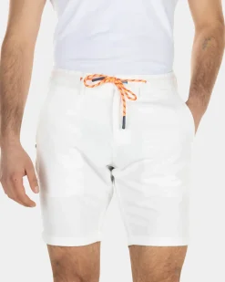Korte chino van linnen - Off White