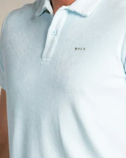 Lichtblauwe badstof polo