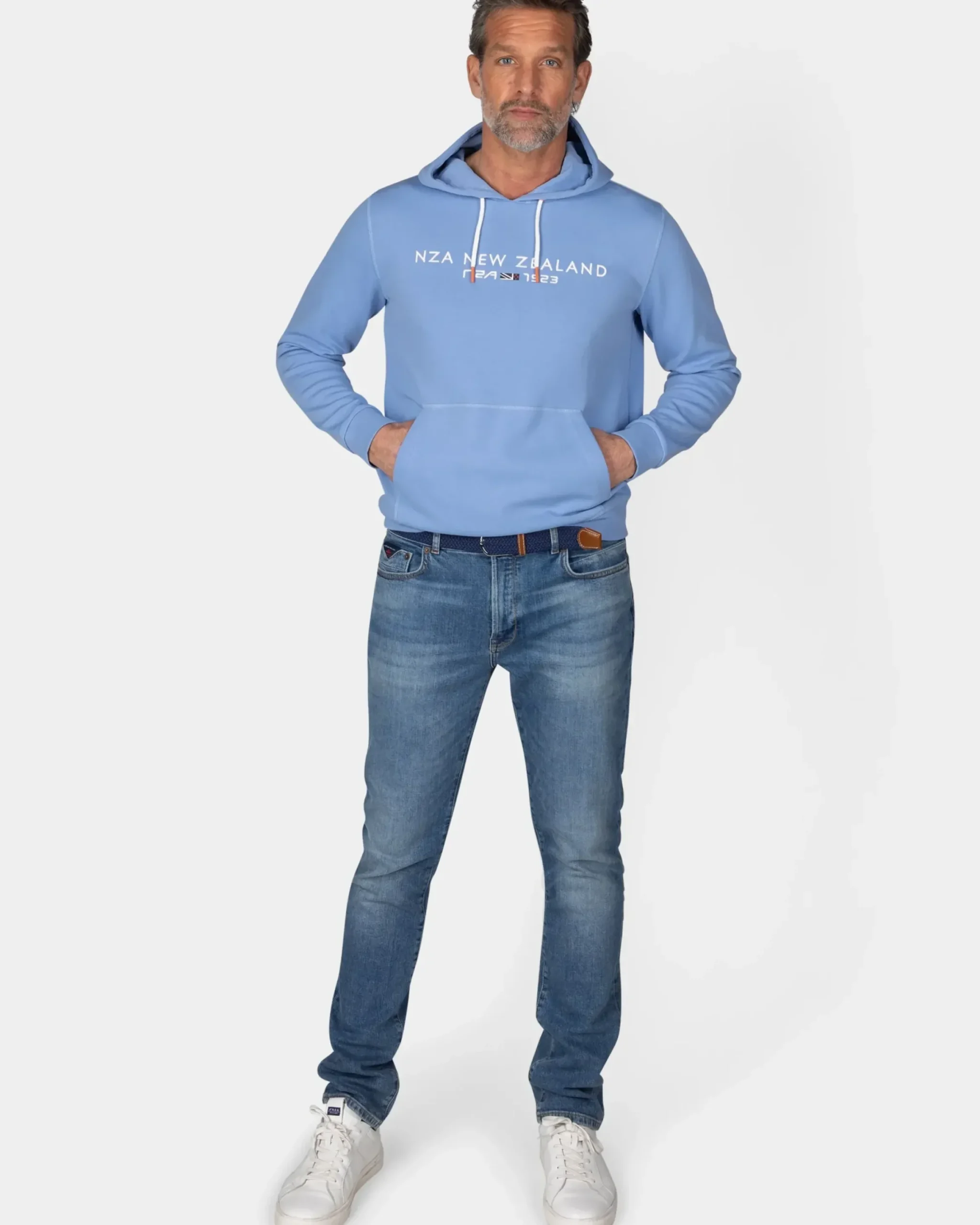 Lichtblauwe hoodie