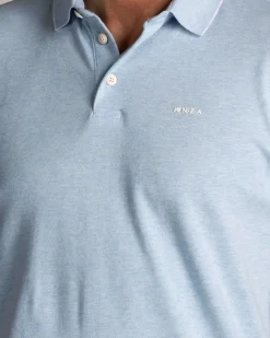 Lichtblauwe katoenen stretchpolo