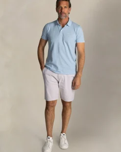 Lichtblauwe katoenen stretchpolo