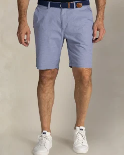 Lichtblauwe katoenen stretchshorts