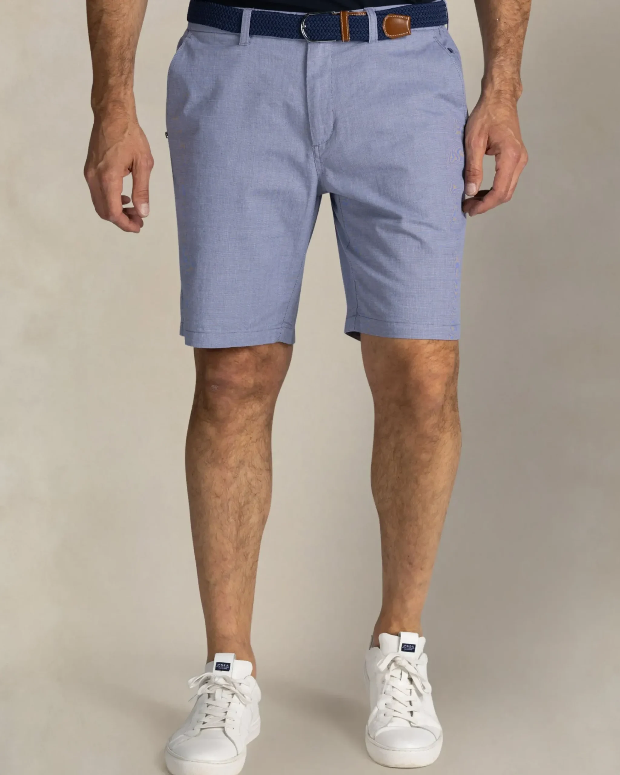 Lichtblauwe katoenen stretchshorts