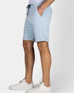 Lichtblauwe korte broek van rib