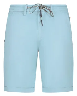 Lichtblauwe linnen chino shorts