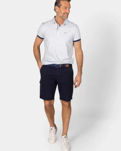 Lichtblauwe polo met navy details