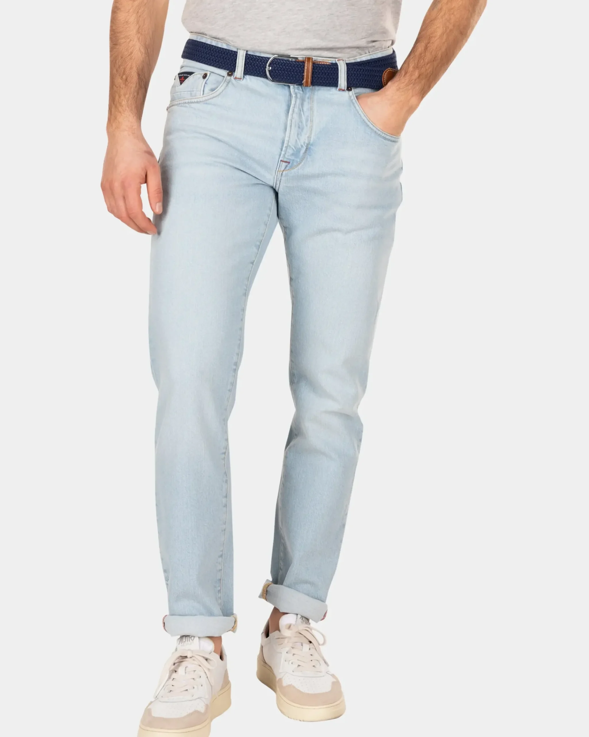 Lichtblauwe spijkerbroek met stretch - Bleach Denim
