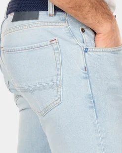 Lichtblauwe spijkerbroek met stretch - Bleach Denim