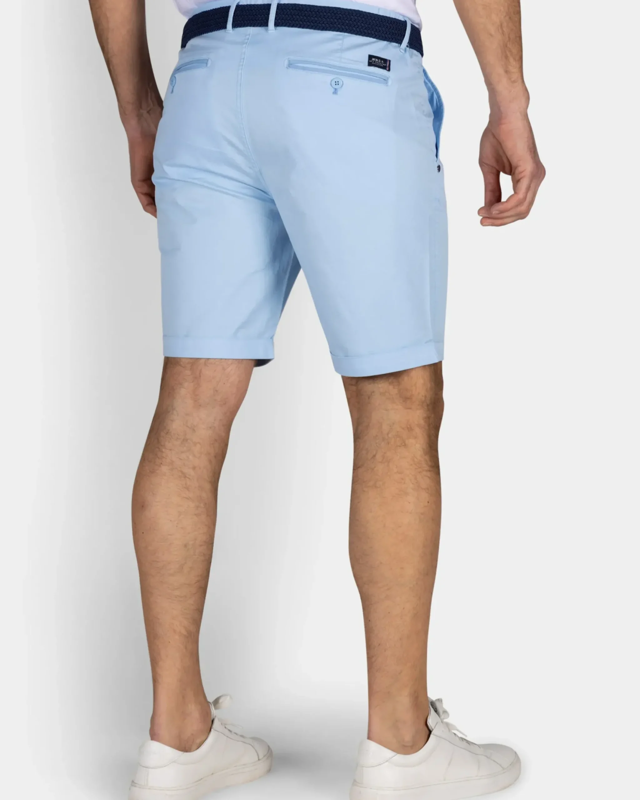 Lichtblauw katoenen chino short