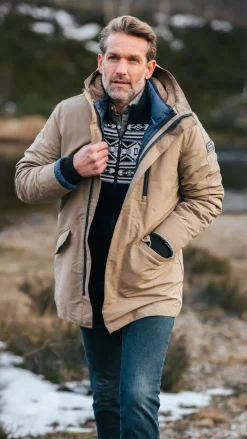 Lichtbruine gewatteerde parka jas - Chestnut