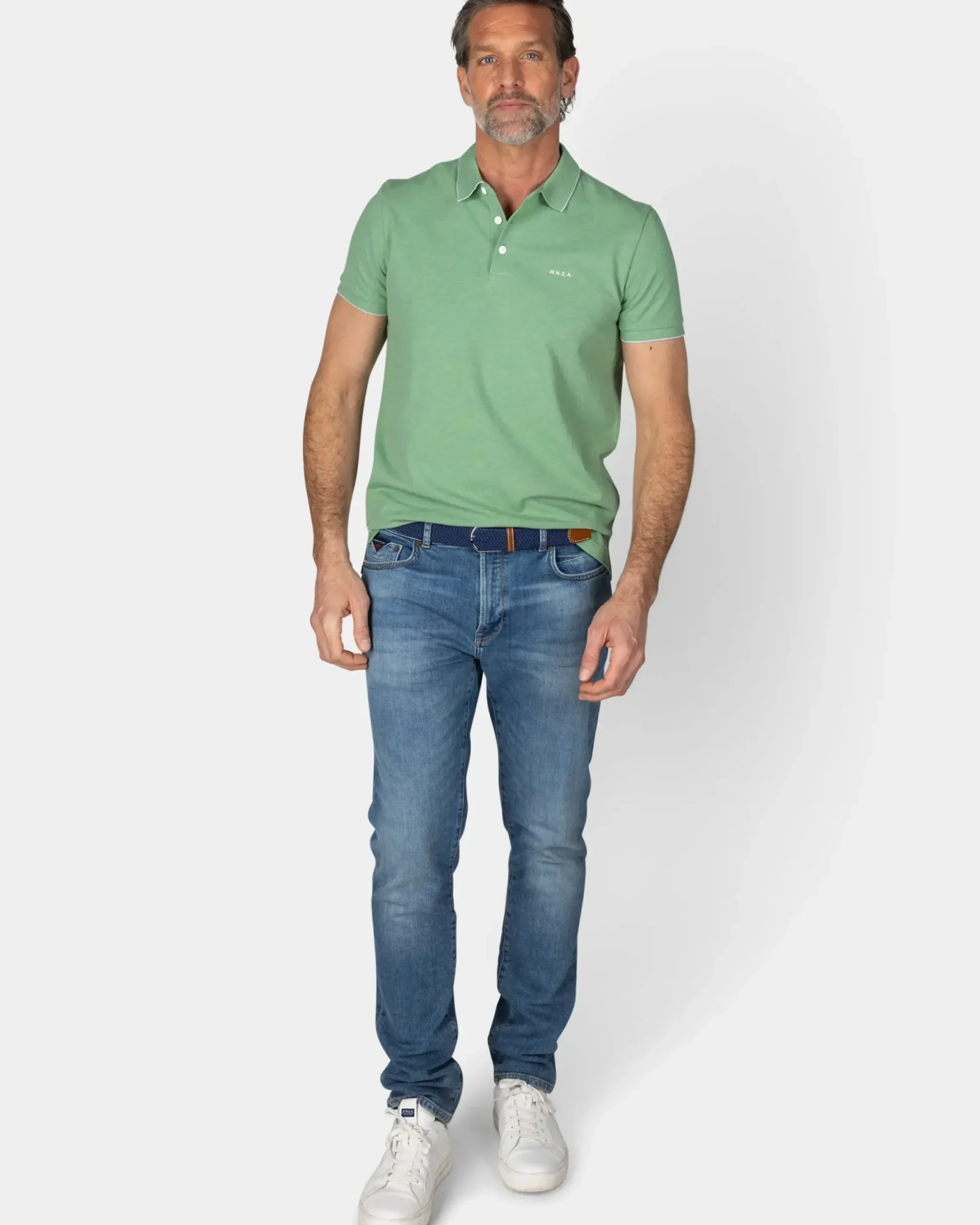 Lichtgroene katoenen polo
