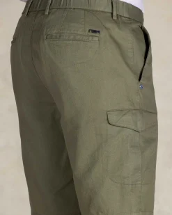 Lichtgroene linnen cargo shorts