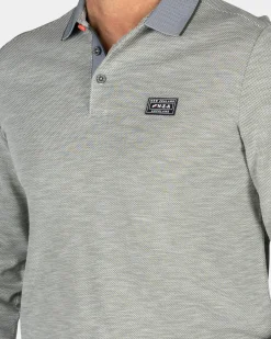 Lichtgroene longsleeve polo