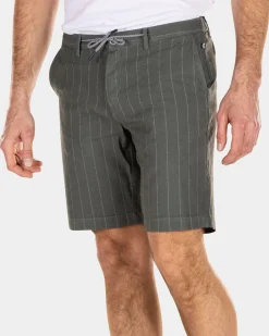 Linnen korte chino - Chalk Green