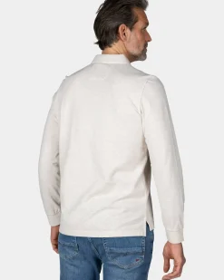 Longsleeve katoenen beige polo