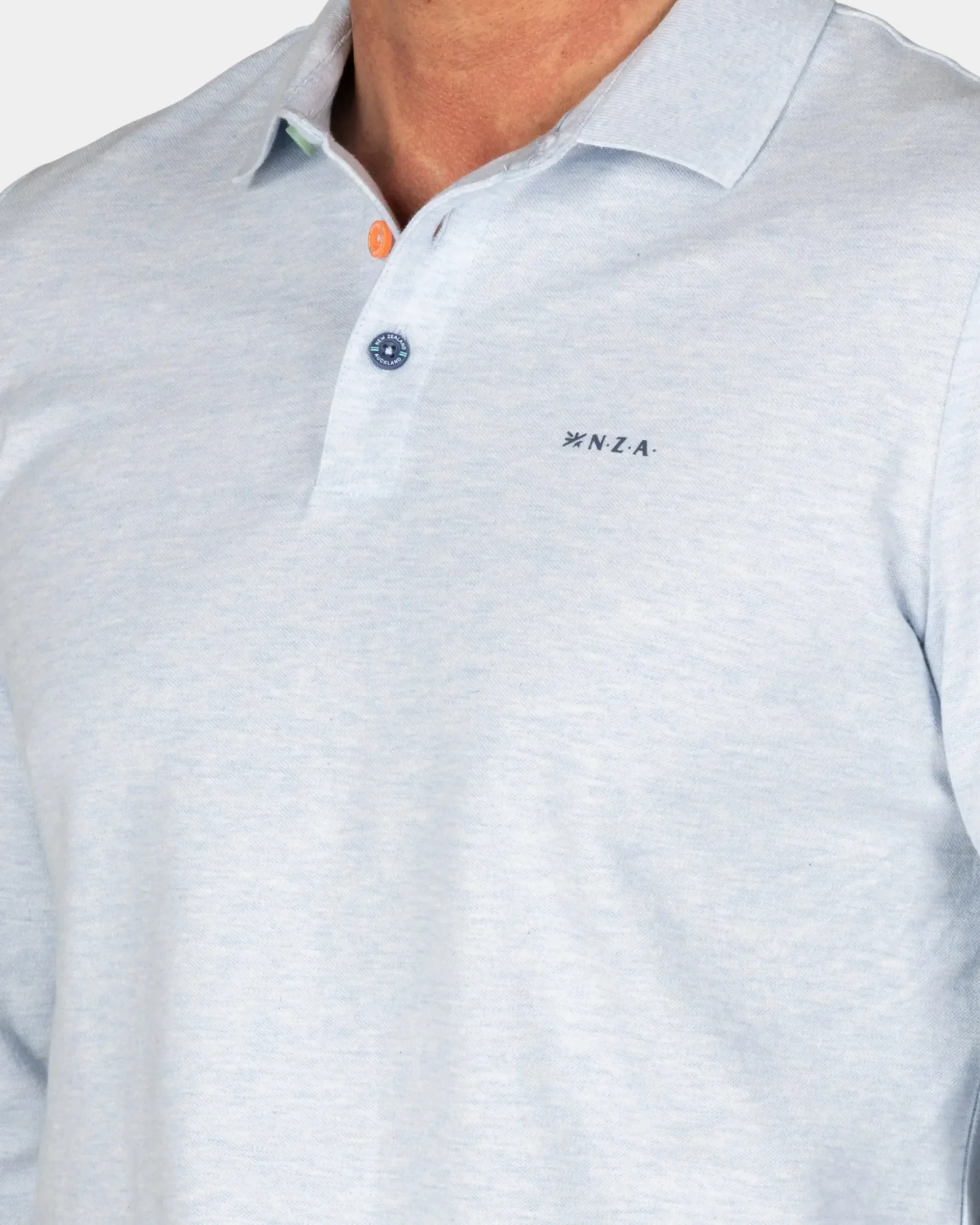 Longsleeve katoenen blauwe polo