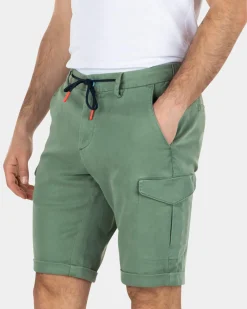 Lyocell katoenen cargo korte broek - Active Army
