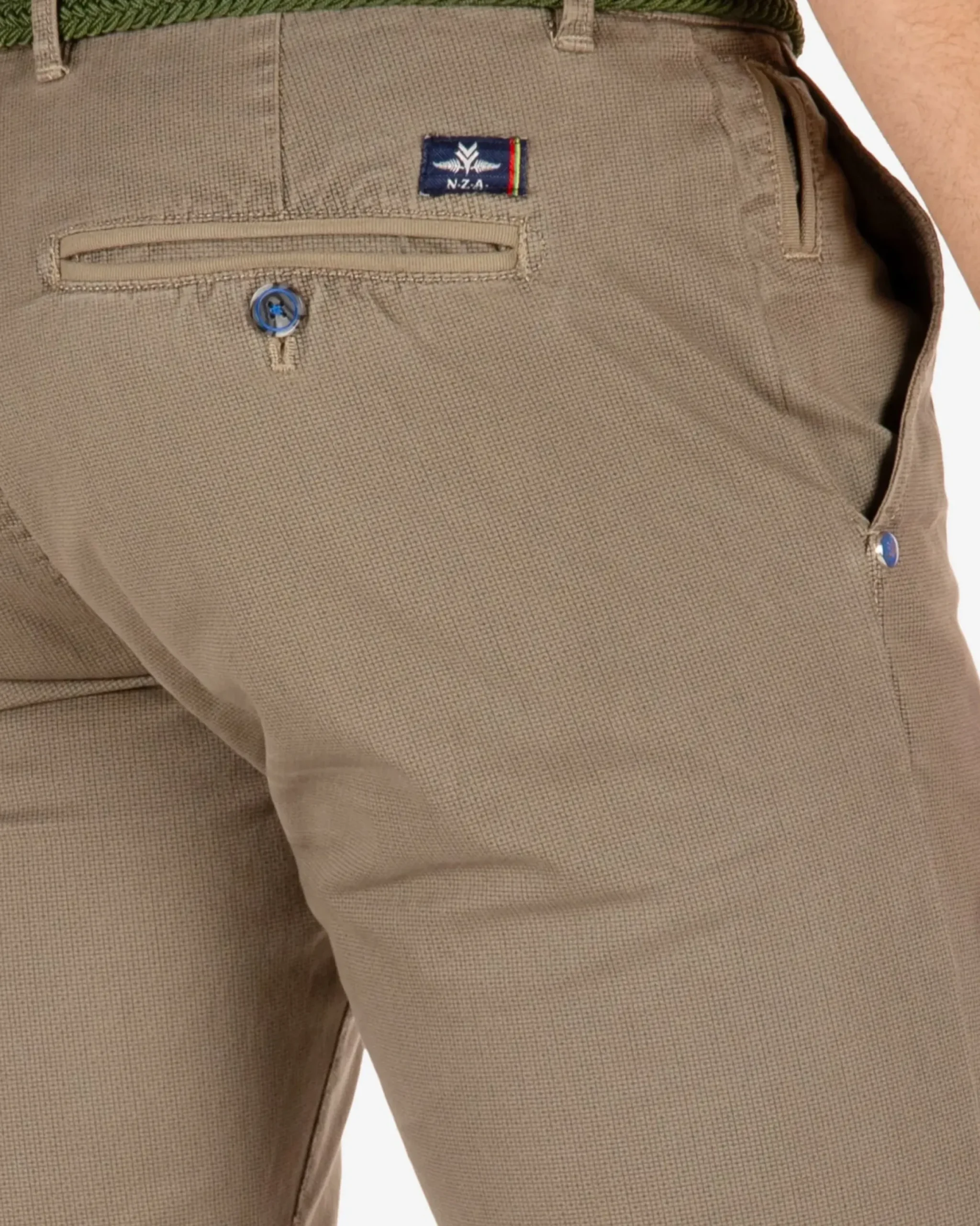 Napier Twill Stretch Print broek - Clay Brown