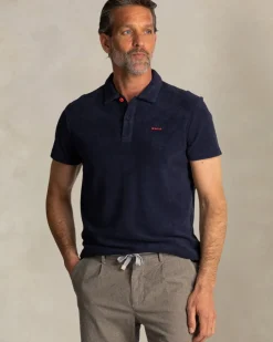 Navy badstof polo