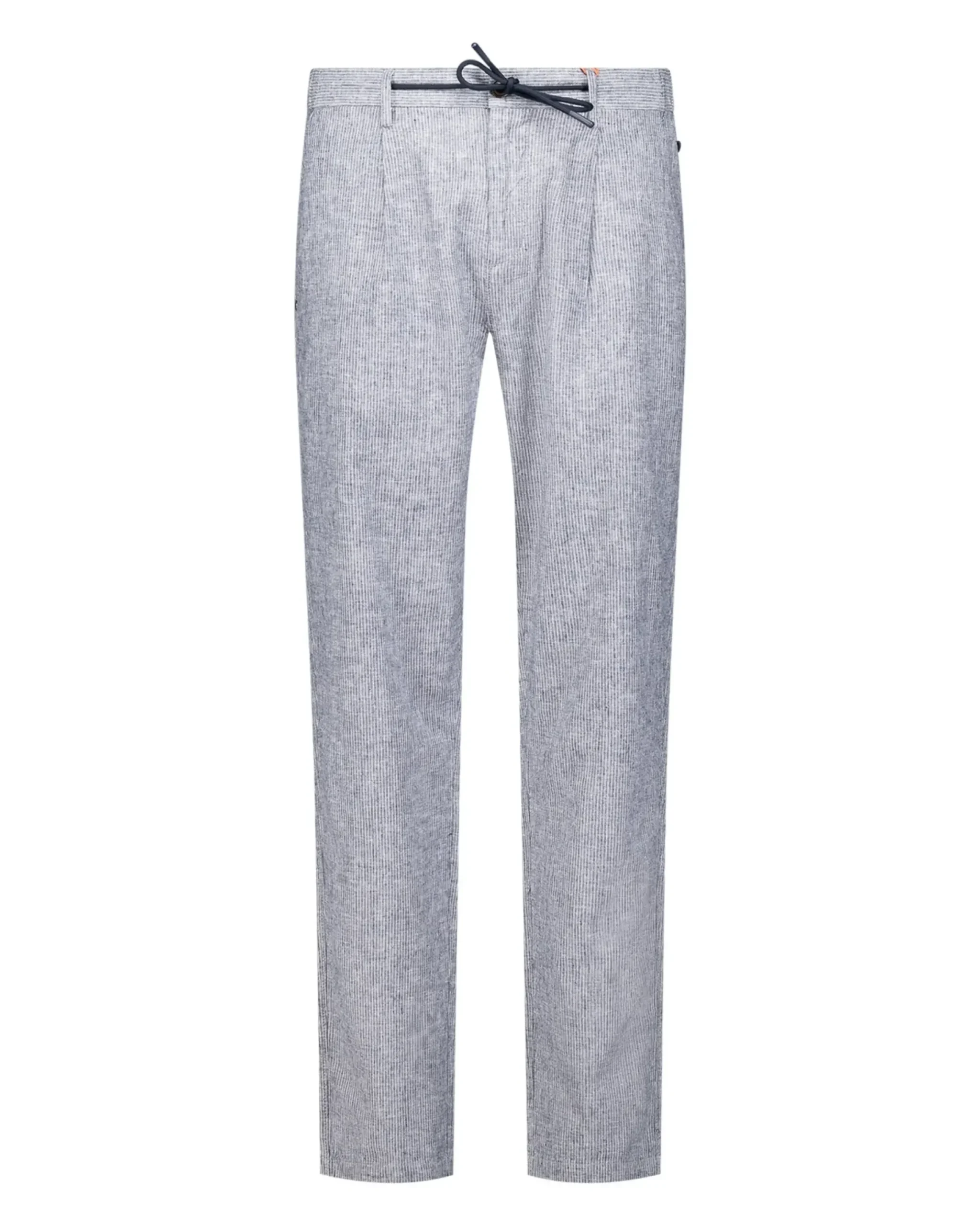 Navy chino met linnen