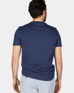 Navy effen t-shirt van organisch katoen