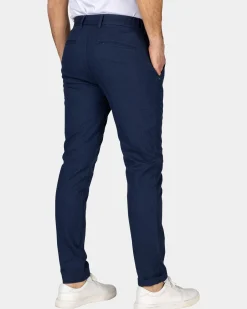 Navy katoenen chino met stretch