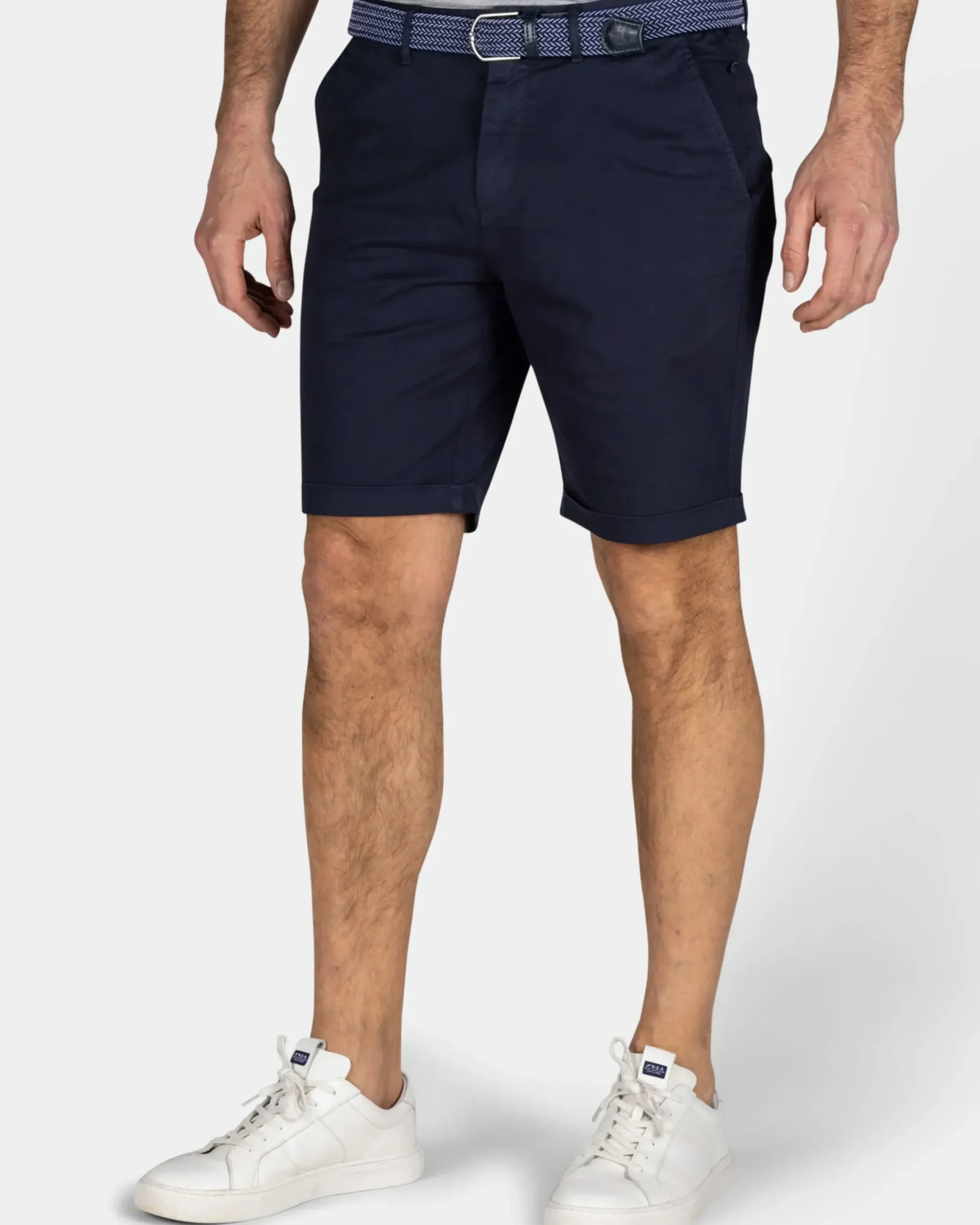 Navy katoenen chino short