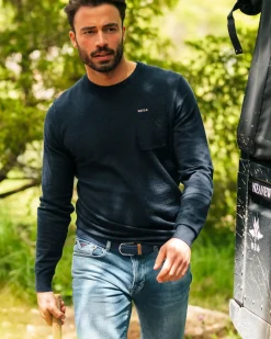 Navy katoenen longsleeve