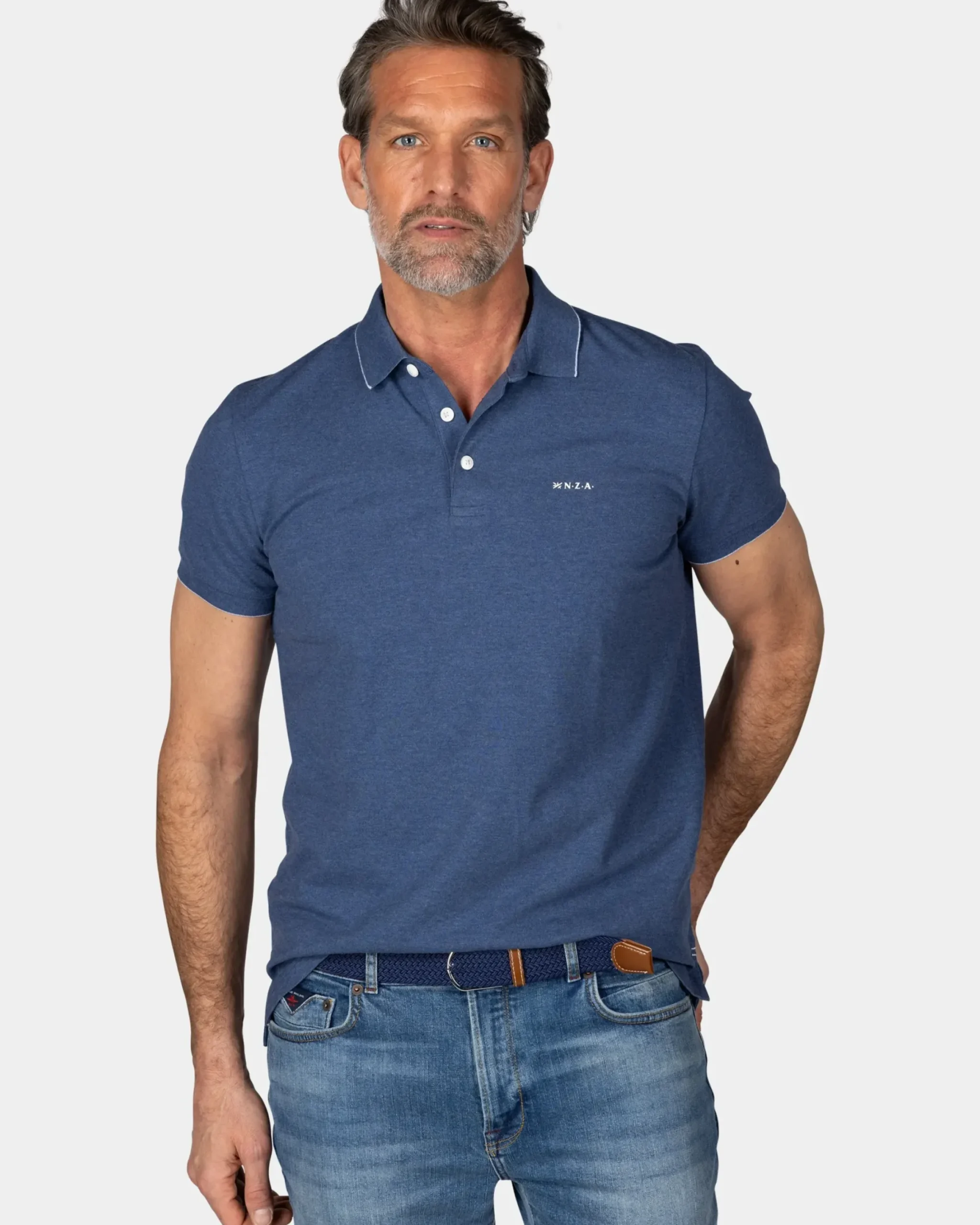 Navy katoenen polo